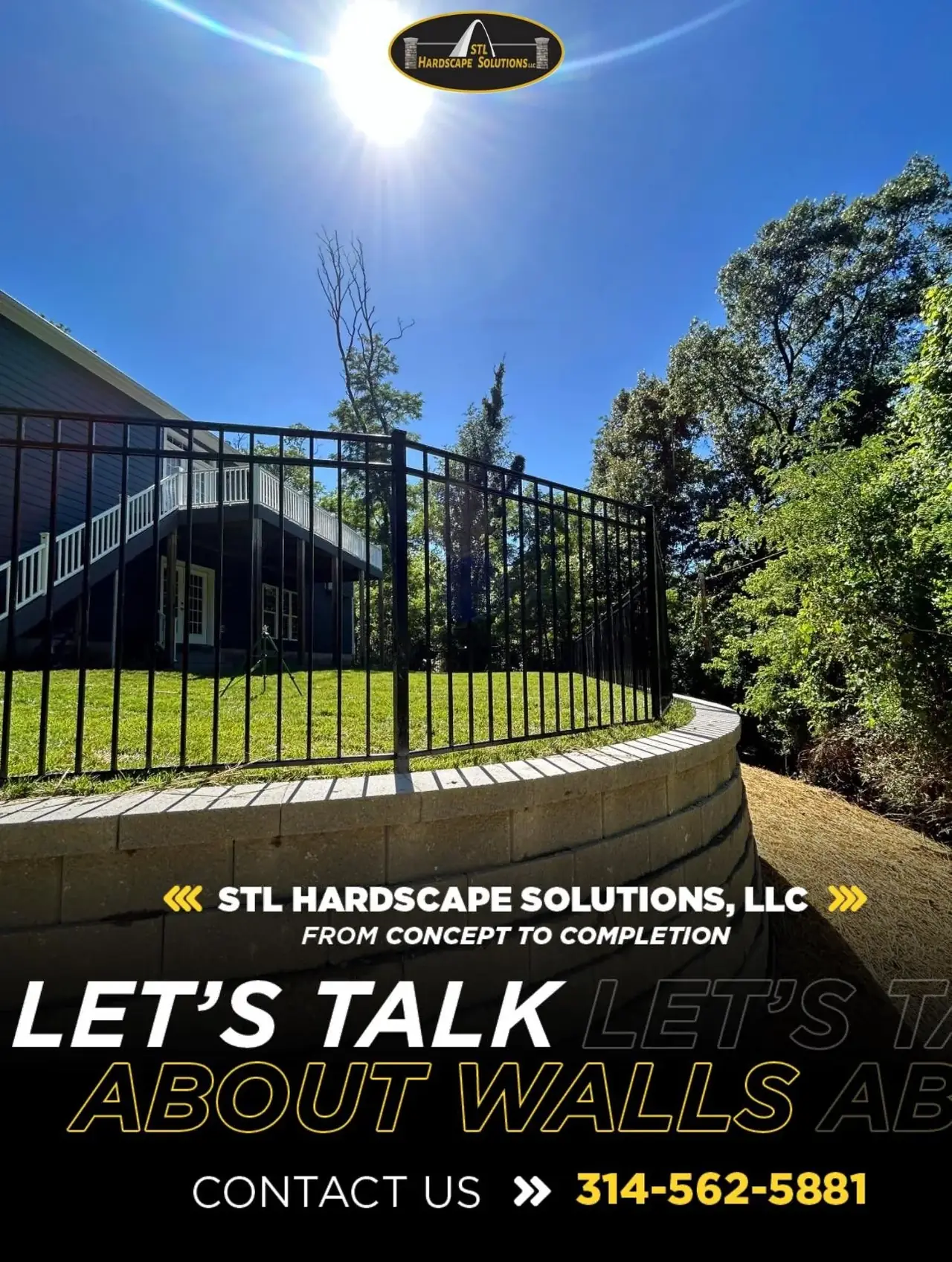 Retaining Walls | STL Hardscape Solutions Completed retaining walls detail by STL Hardscape Solutions in Greater STL Area