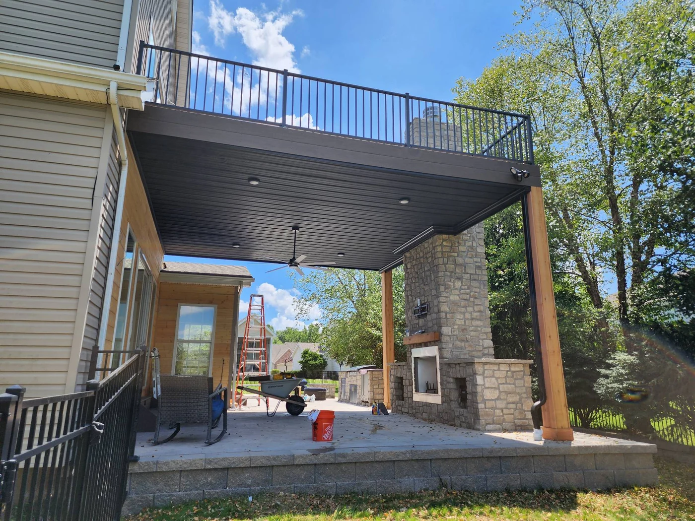 Covered Patio Fireplace Elevation — STL Hardscape Solutions portfolio image