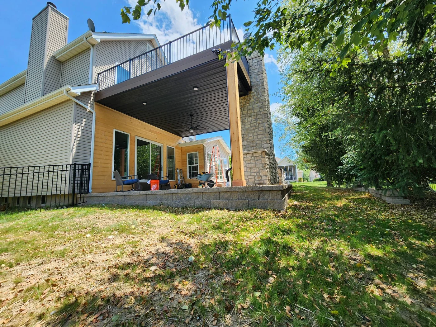 Covered Patio Fireplace Exterior Covered Patio Fireplace Exterior — STL Hardscape Solutions portfolio image