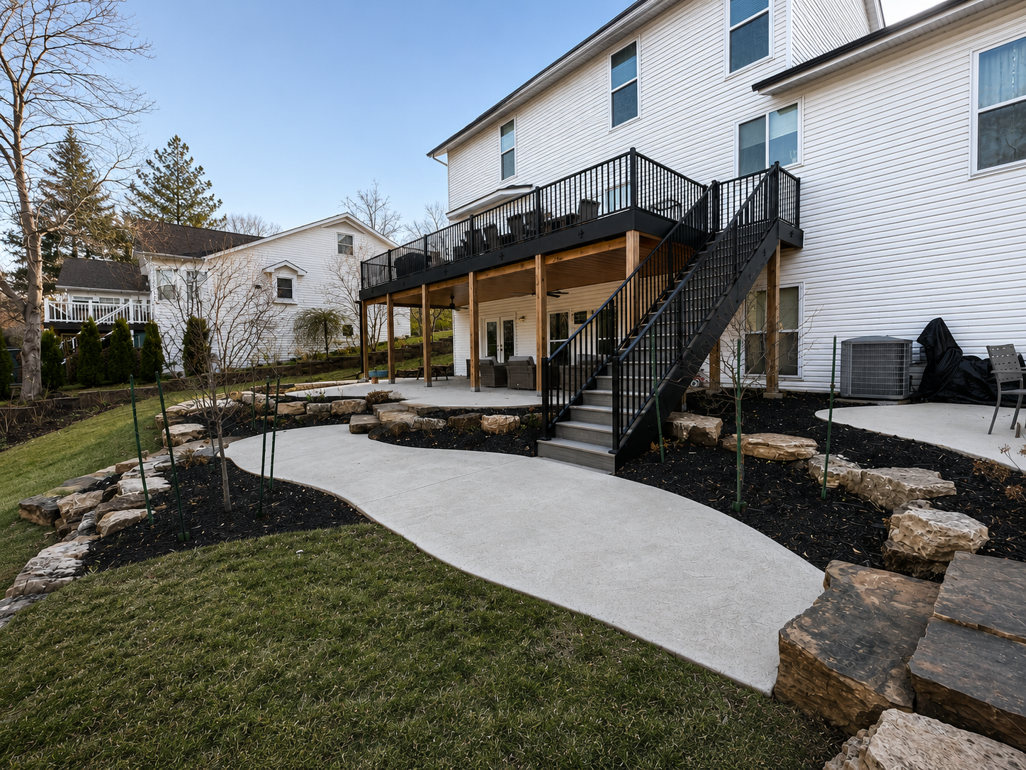 Custom outdoor living deck and pergola installation in Saint Clair Missouri
