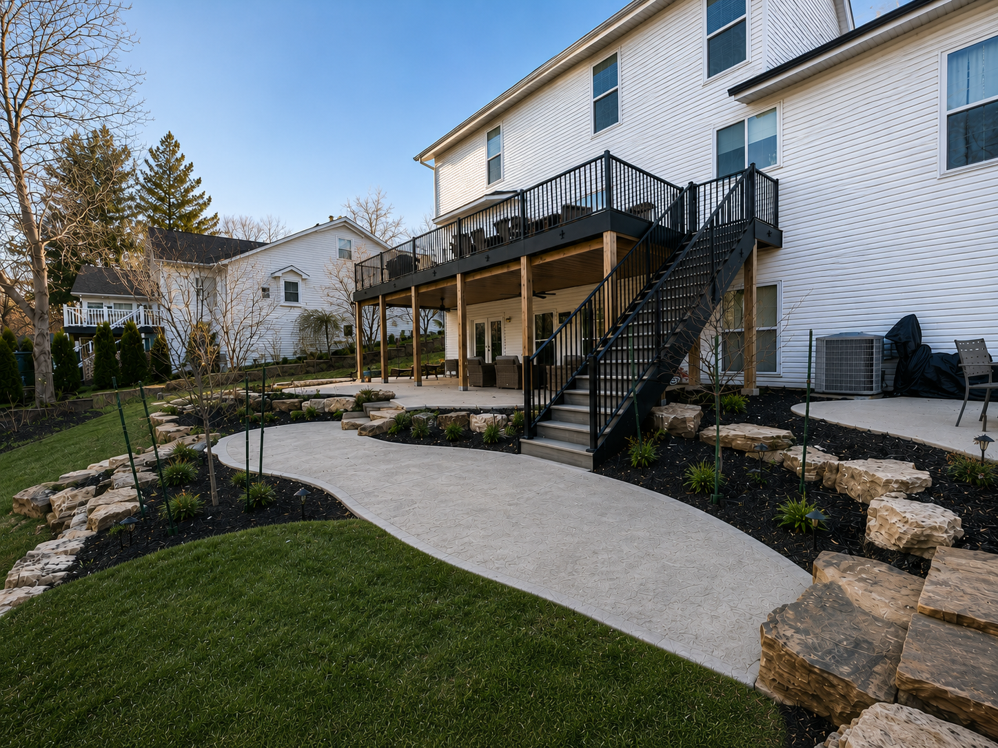 Backyard patio and hardscape renovation project in Washington Missouri