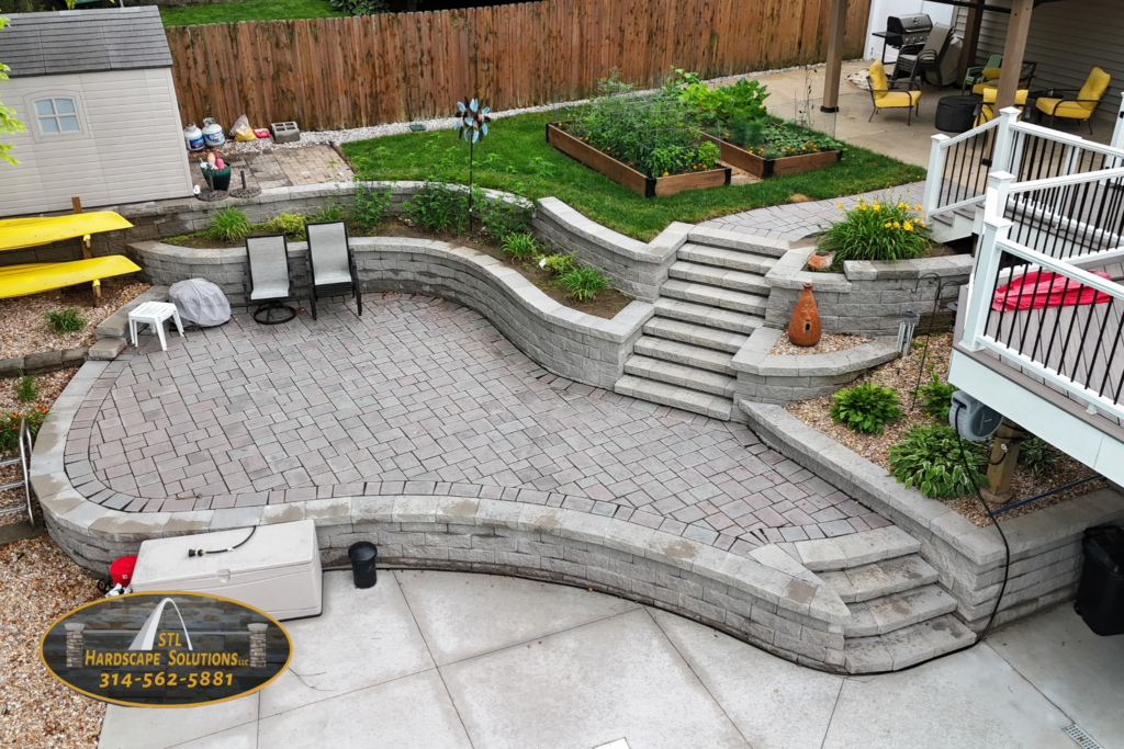 Backyard patio and hardscape renovation project in Union Missouri